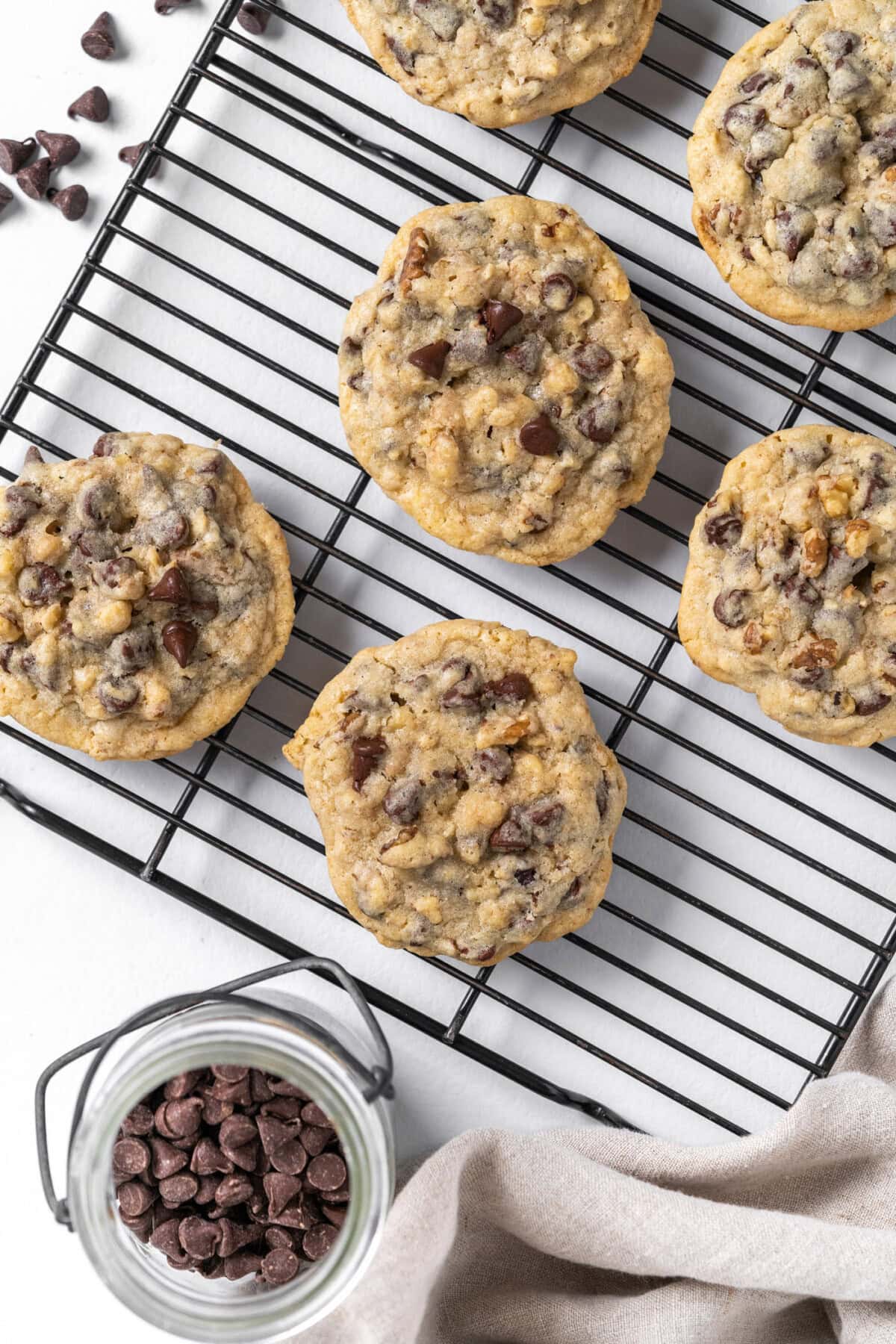 Doubletree Chocolate Chip Cookies on a wire rack