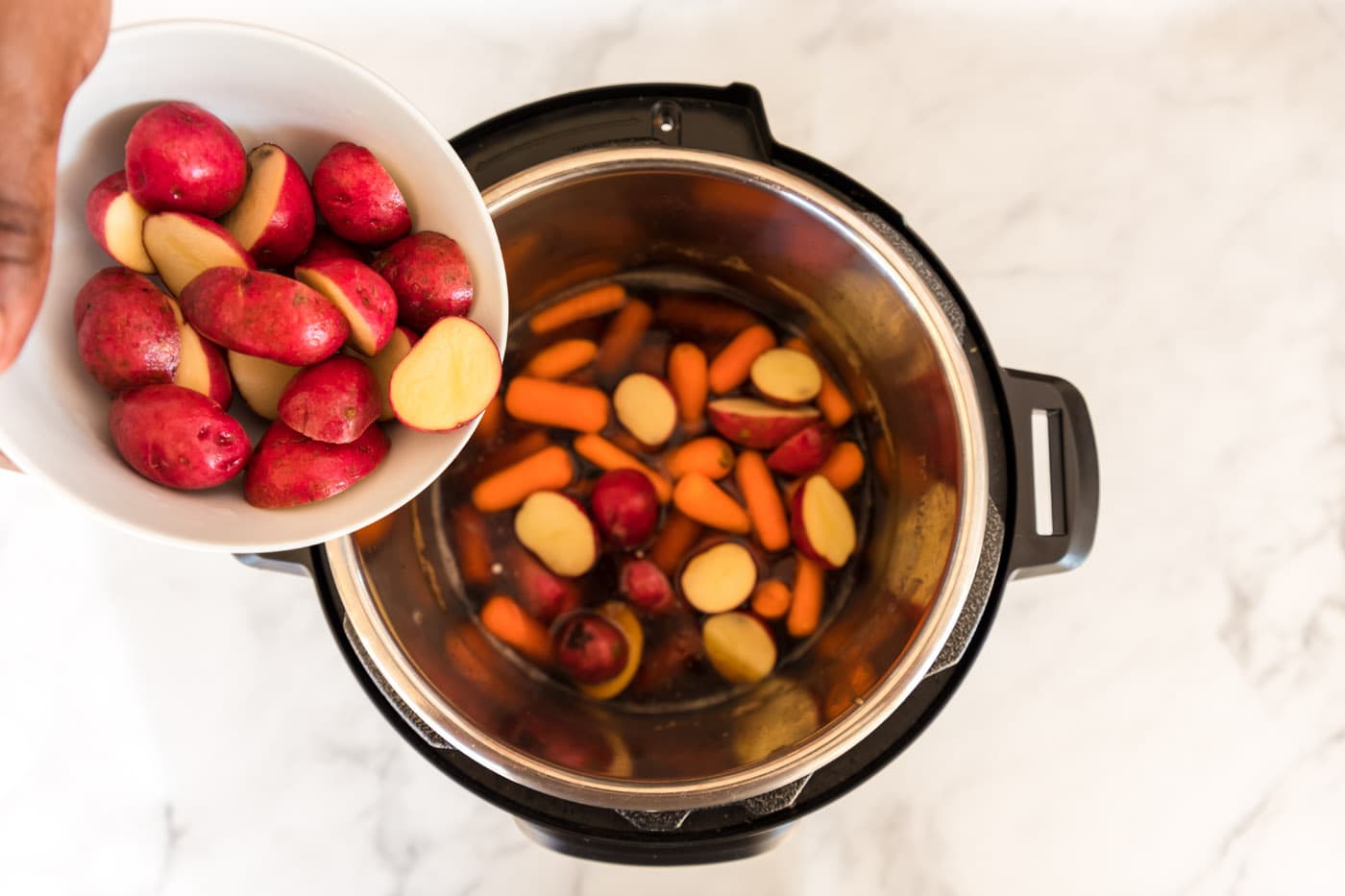 baby potatoes and carrots in instant pot