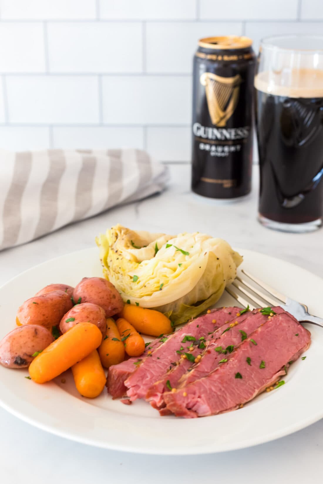 instant pot corned beef on plate