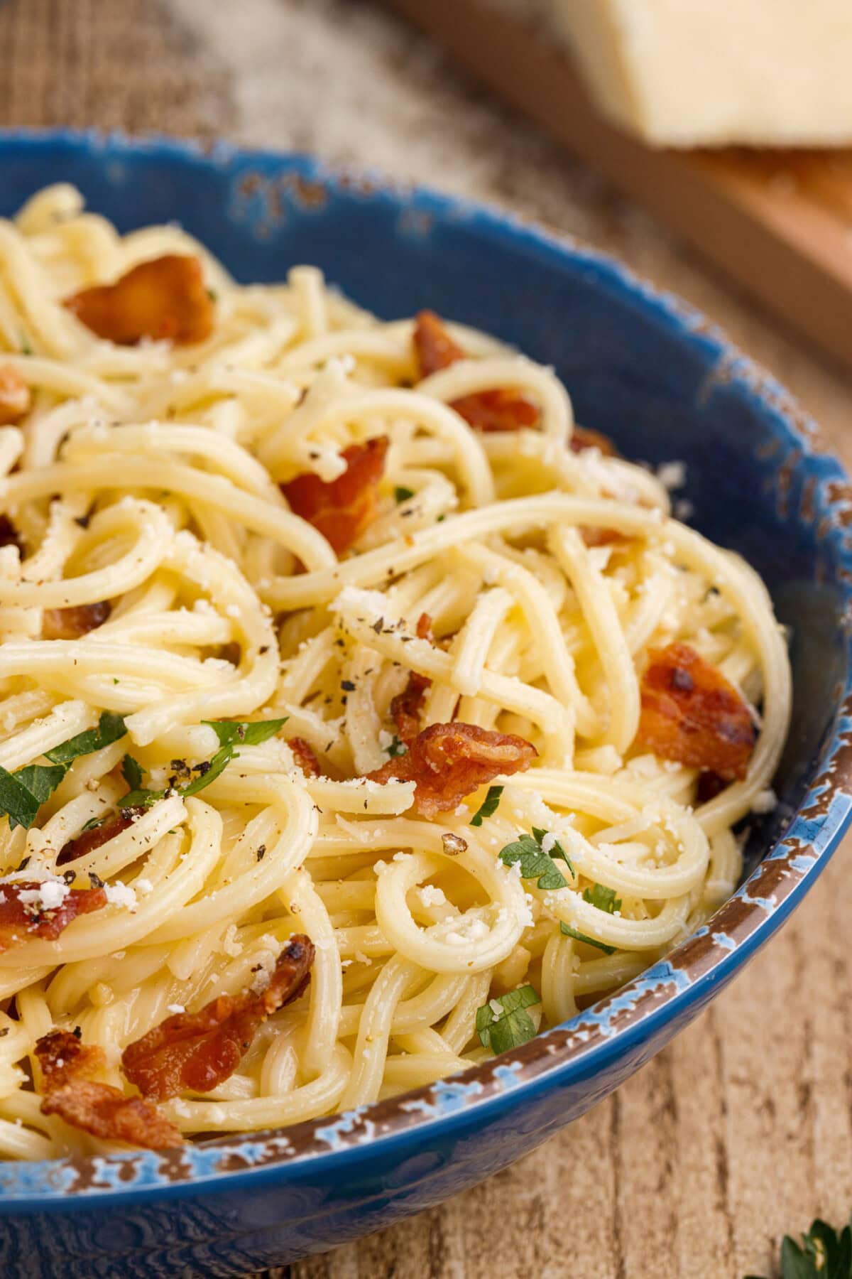 Pasta Carbonara in a bowl