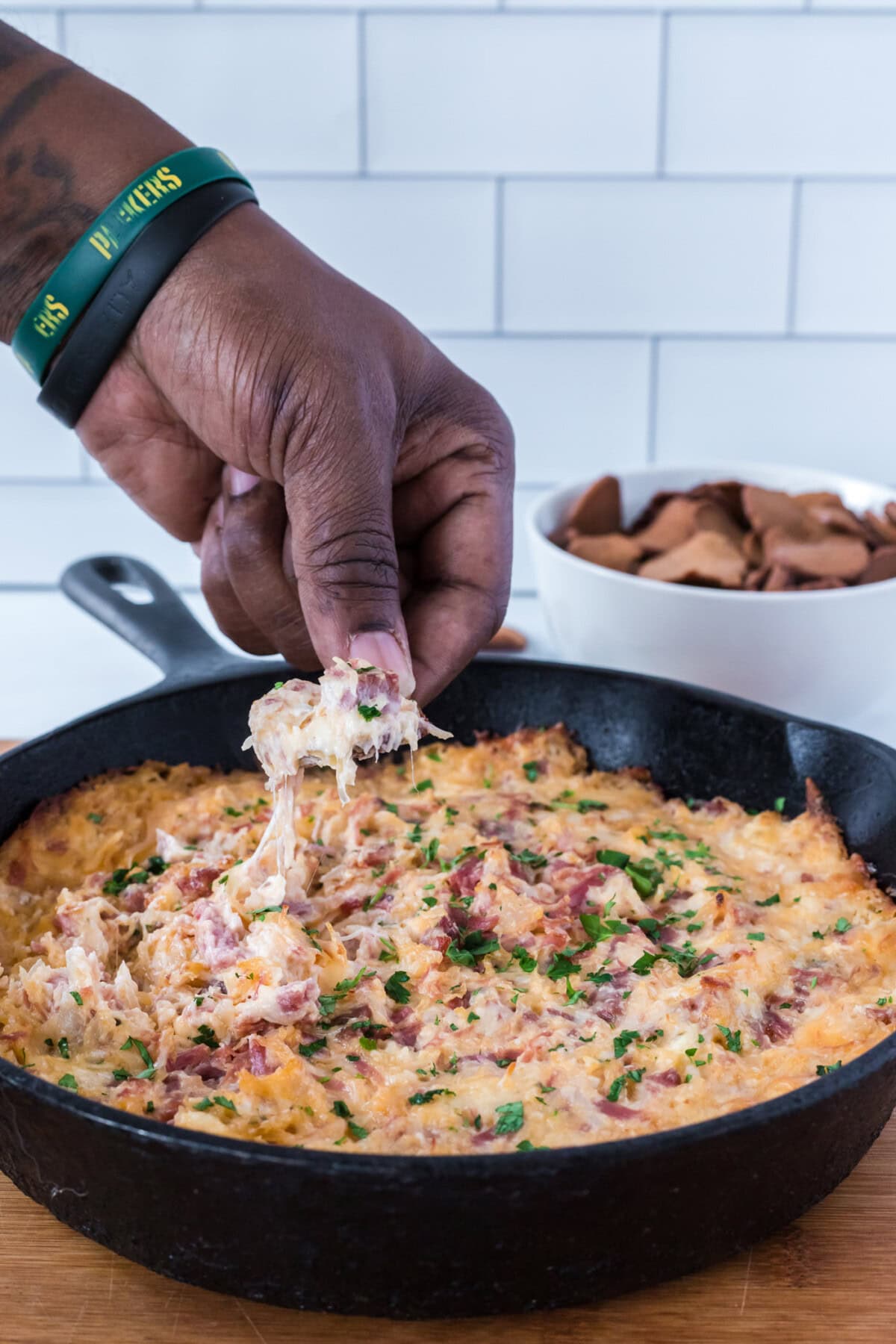 dipping chip in Reuben Dip