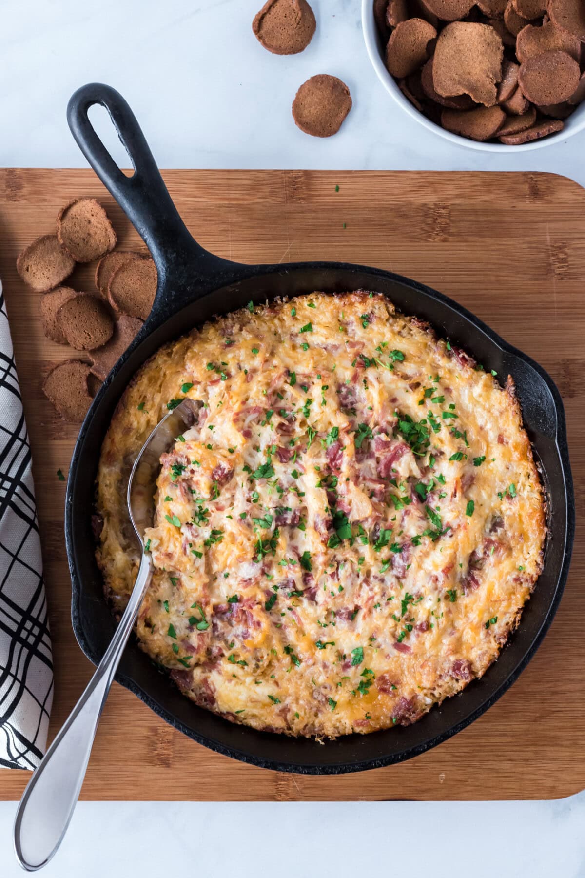 overhead shot of Reuben Dip