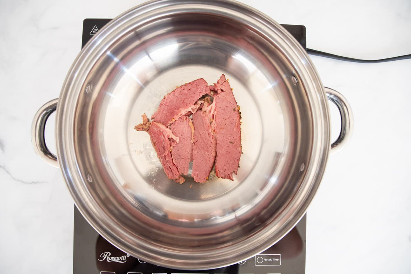 corned beef in a skillet
