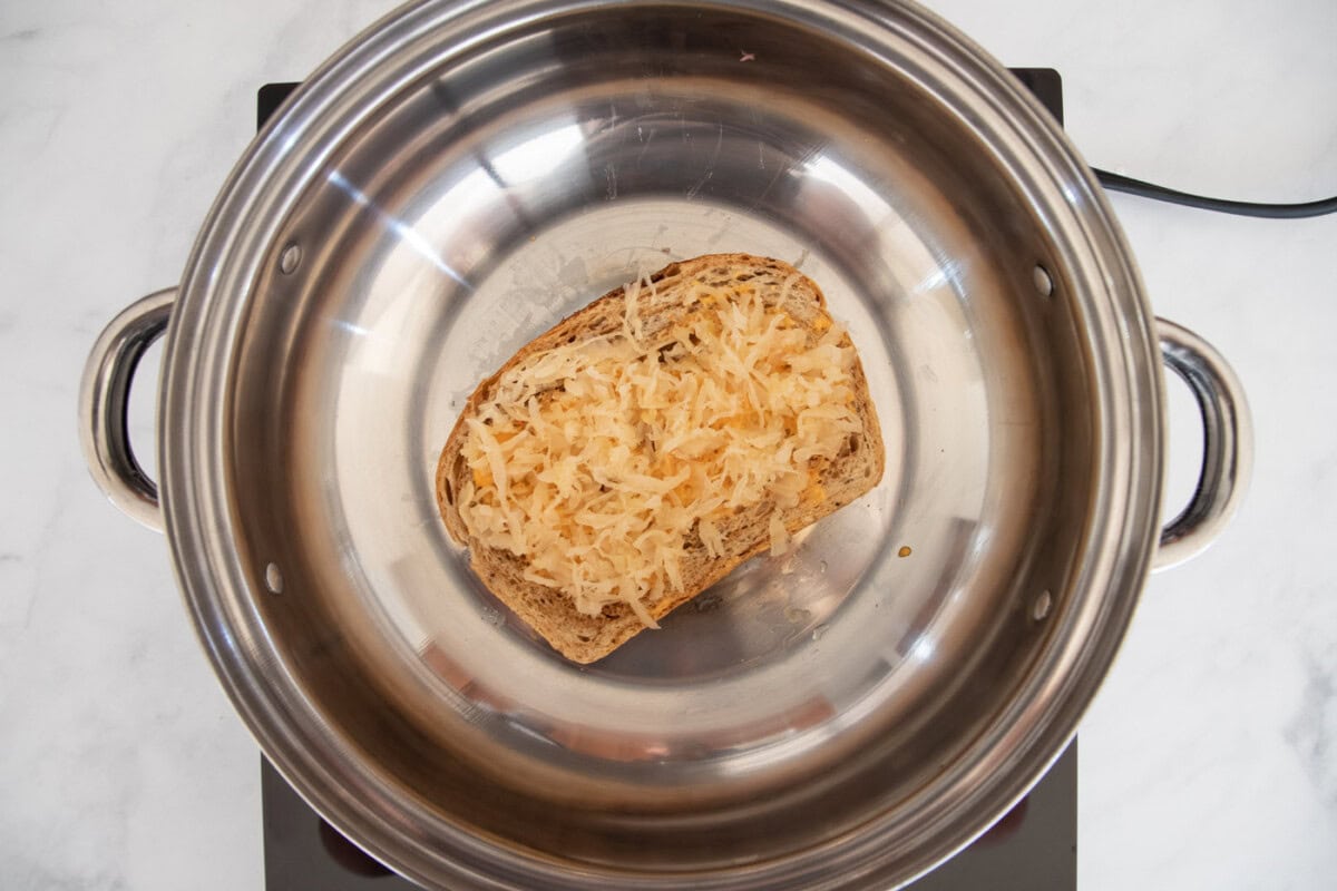 sauerkraut on top of corned beef