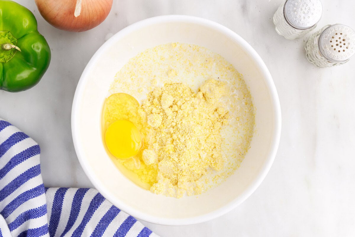cornbread mix in a bowl
