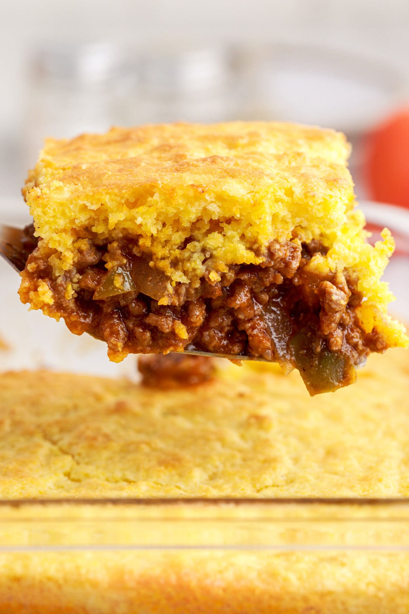 Sloppy Joe Cornbread Casserole - Amanda's Cookin' - Casseroles