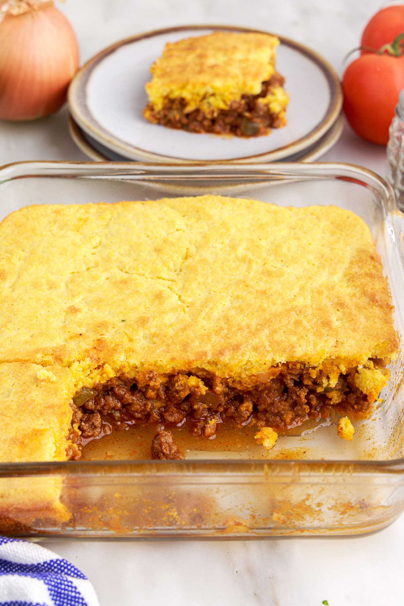 Sloppy Joe Cornbread Casserole - Amanda's Cookin' - Casseroles