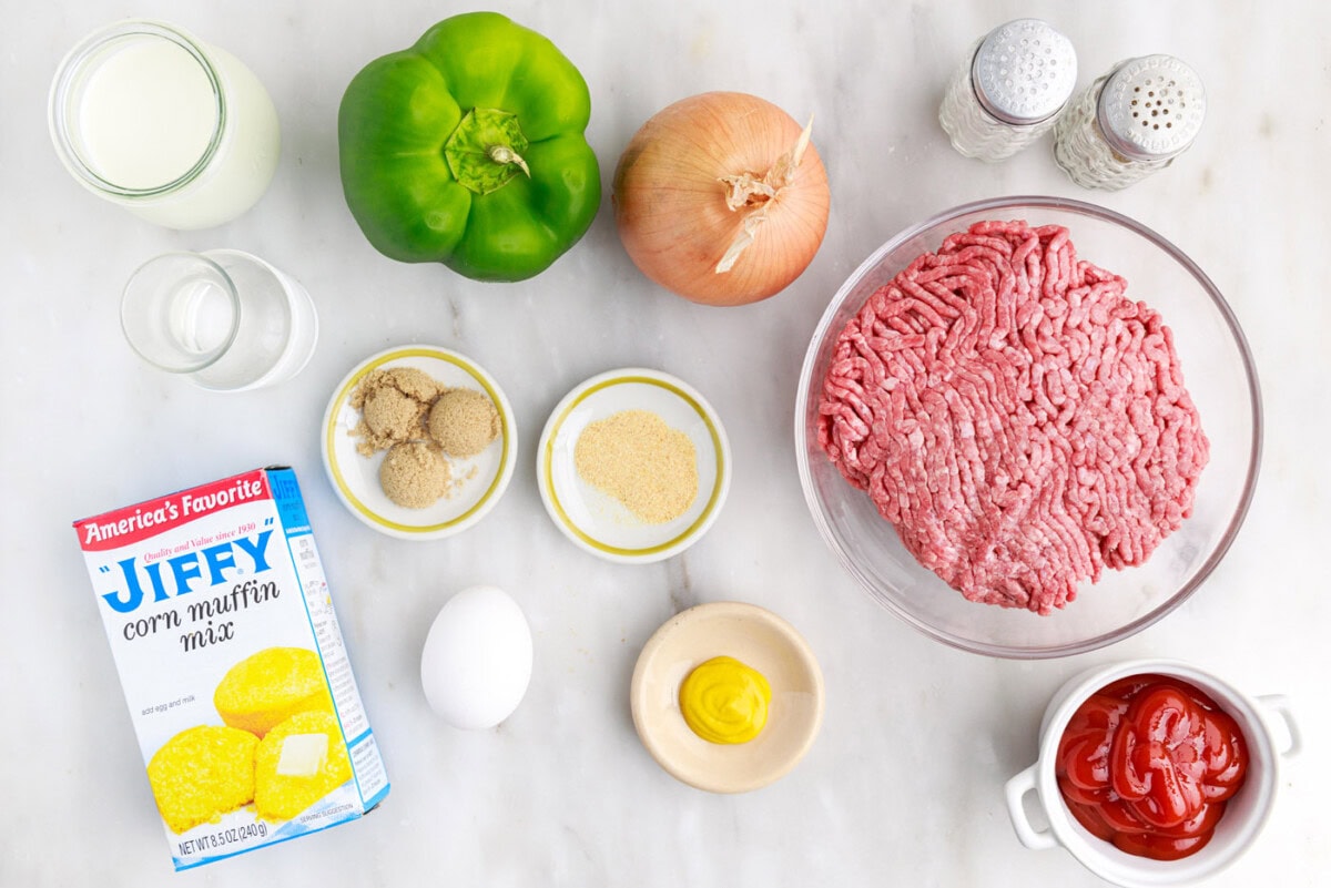 Sloppy Joe Cornbread Casserole ingredients