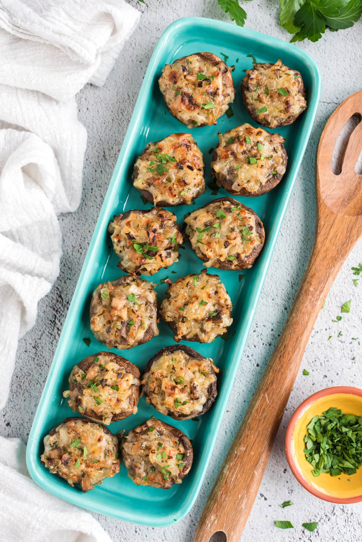 platter of stuffed mushrooms