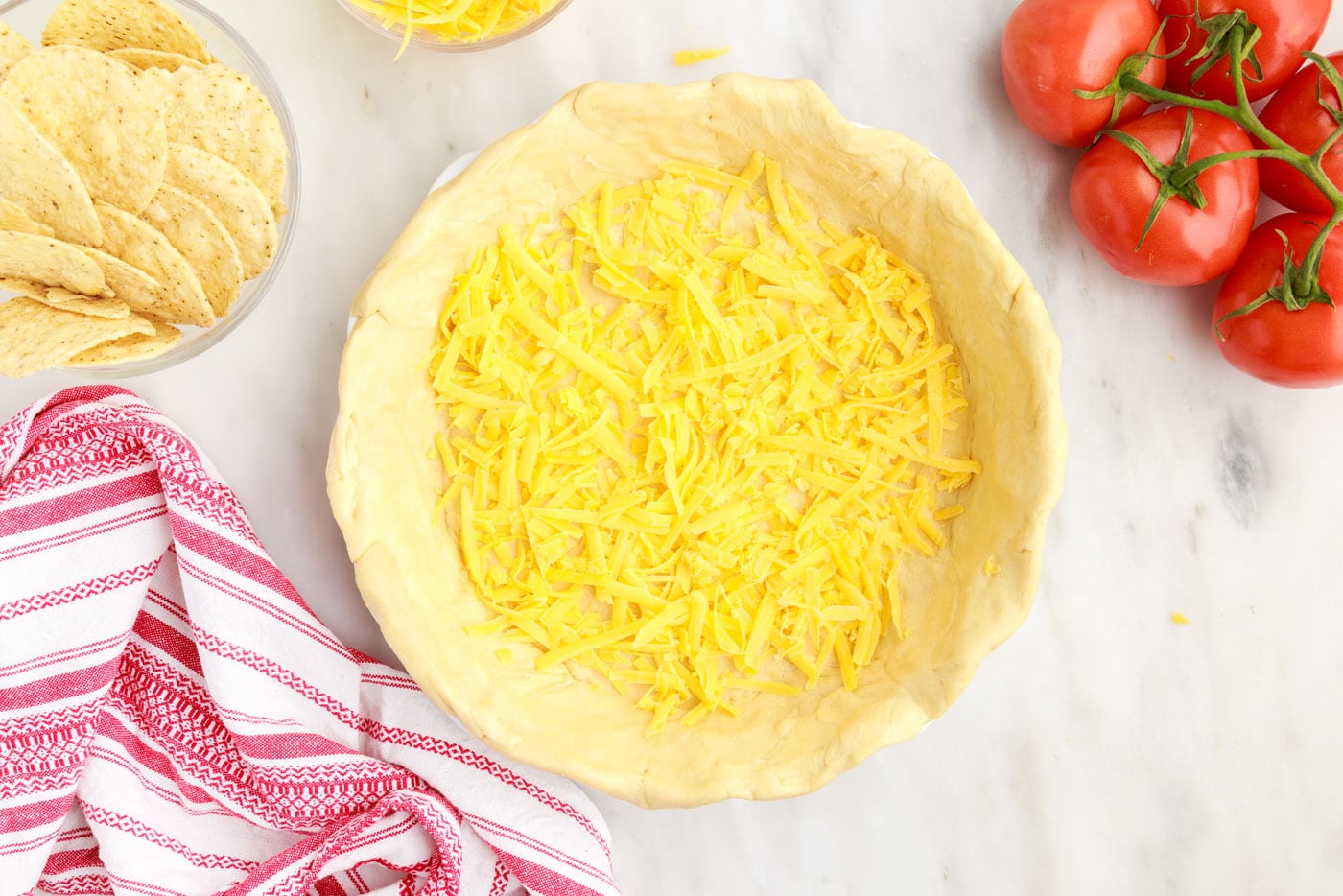 cheese layer in crescent roll pie