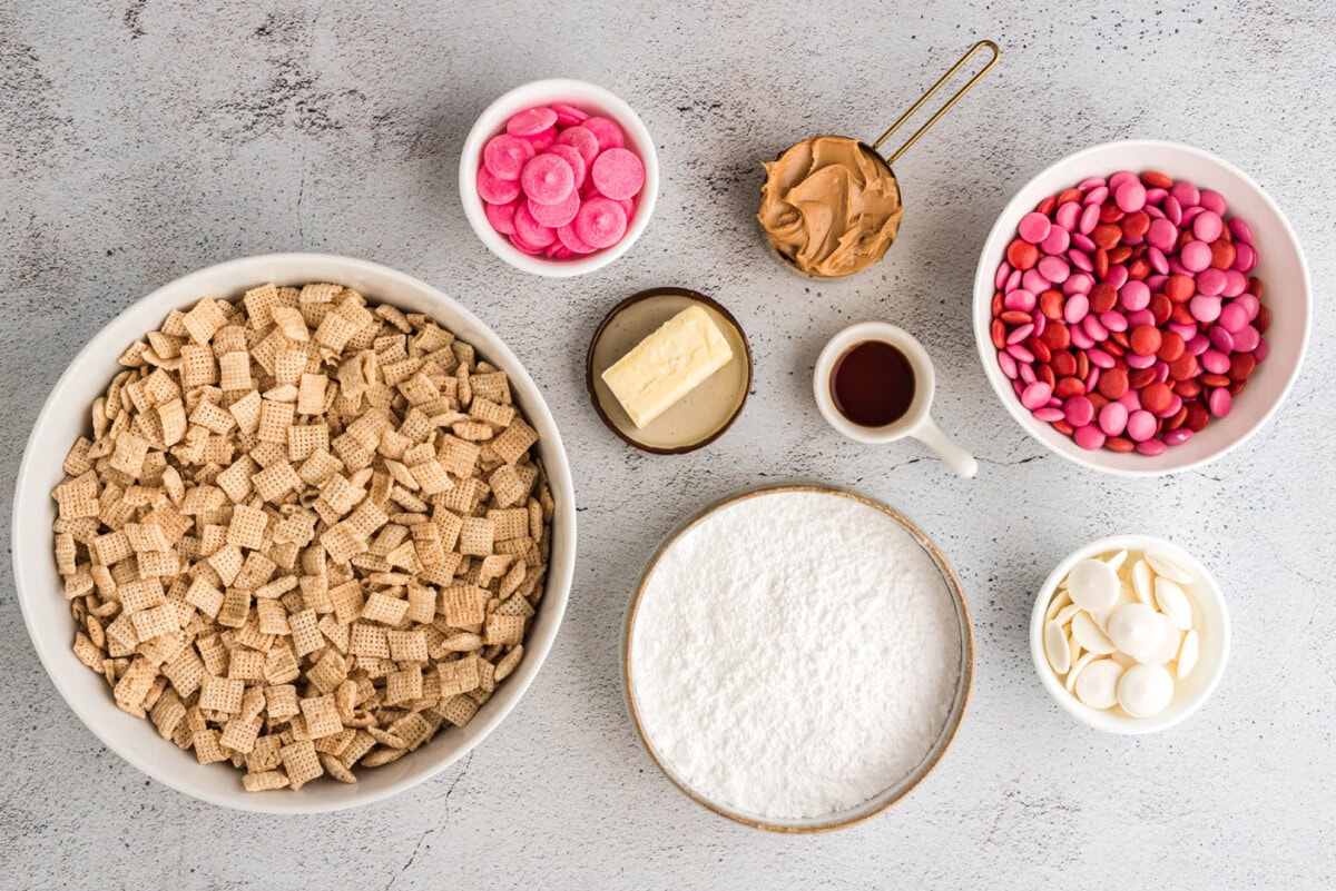 Valentine Muddy Buddies ingredients