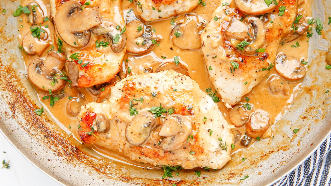Chicken marsala is a classic chicken dish consisting of thinly sliced chicken cutlets that are light