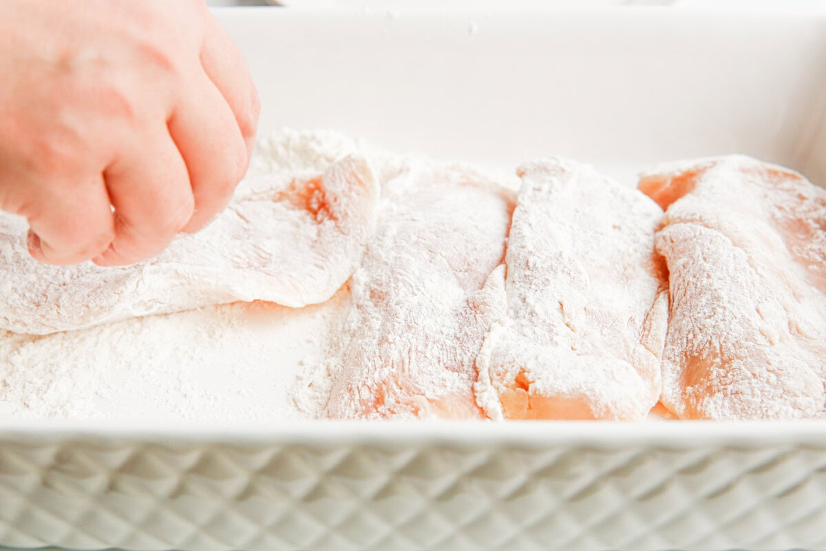chicken coated with flour