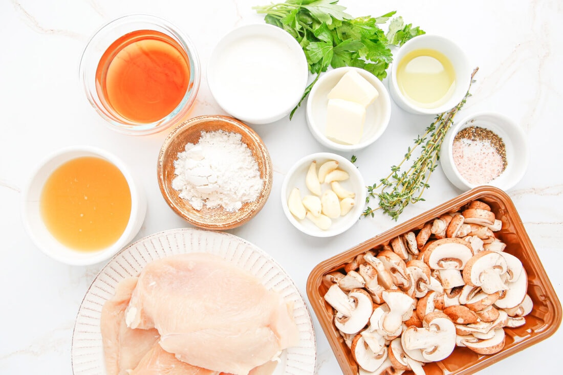 Chicken Marsala ingredients