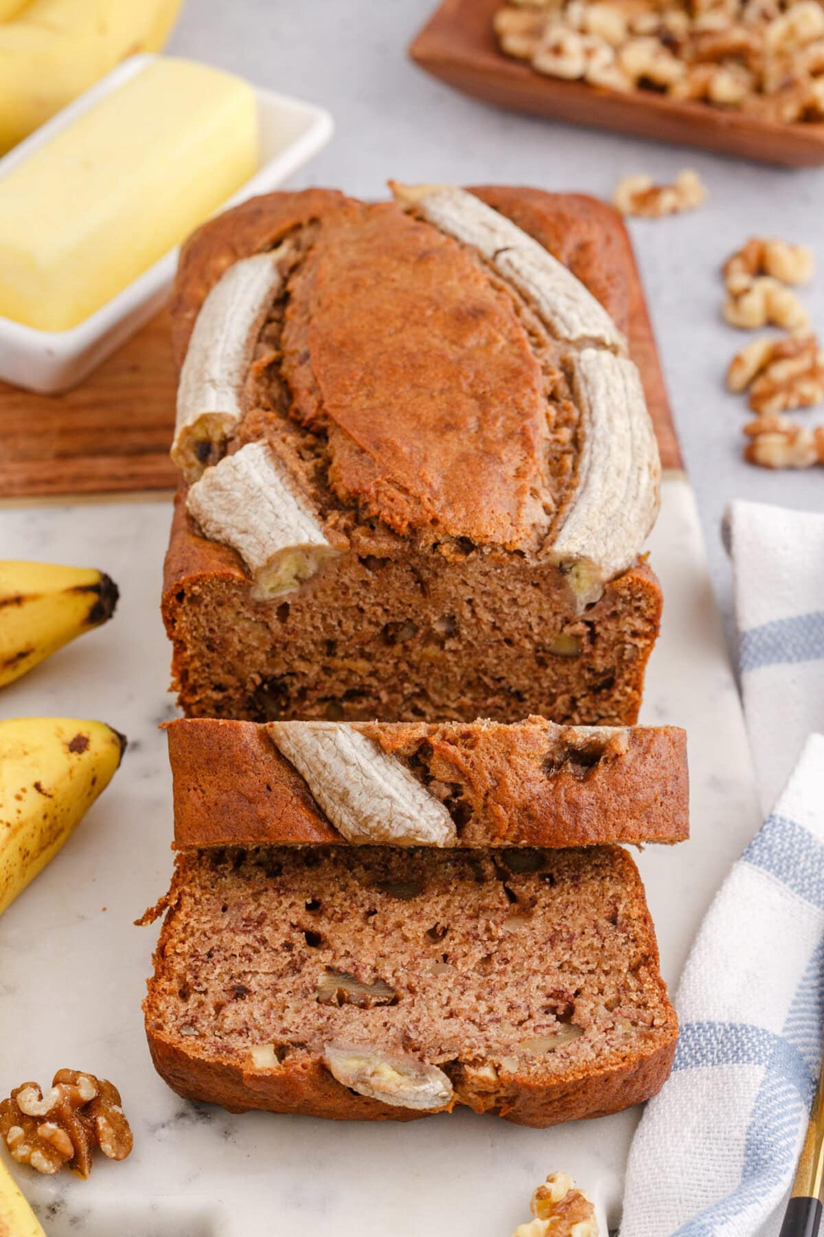 sliced Banana Nut Bread