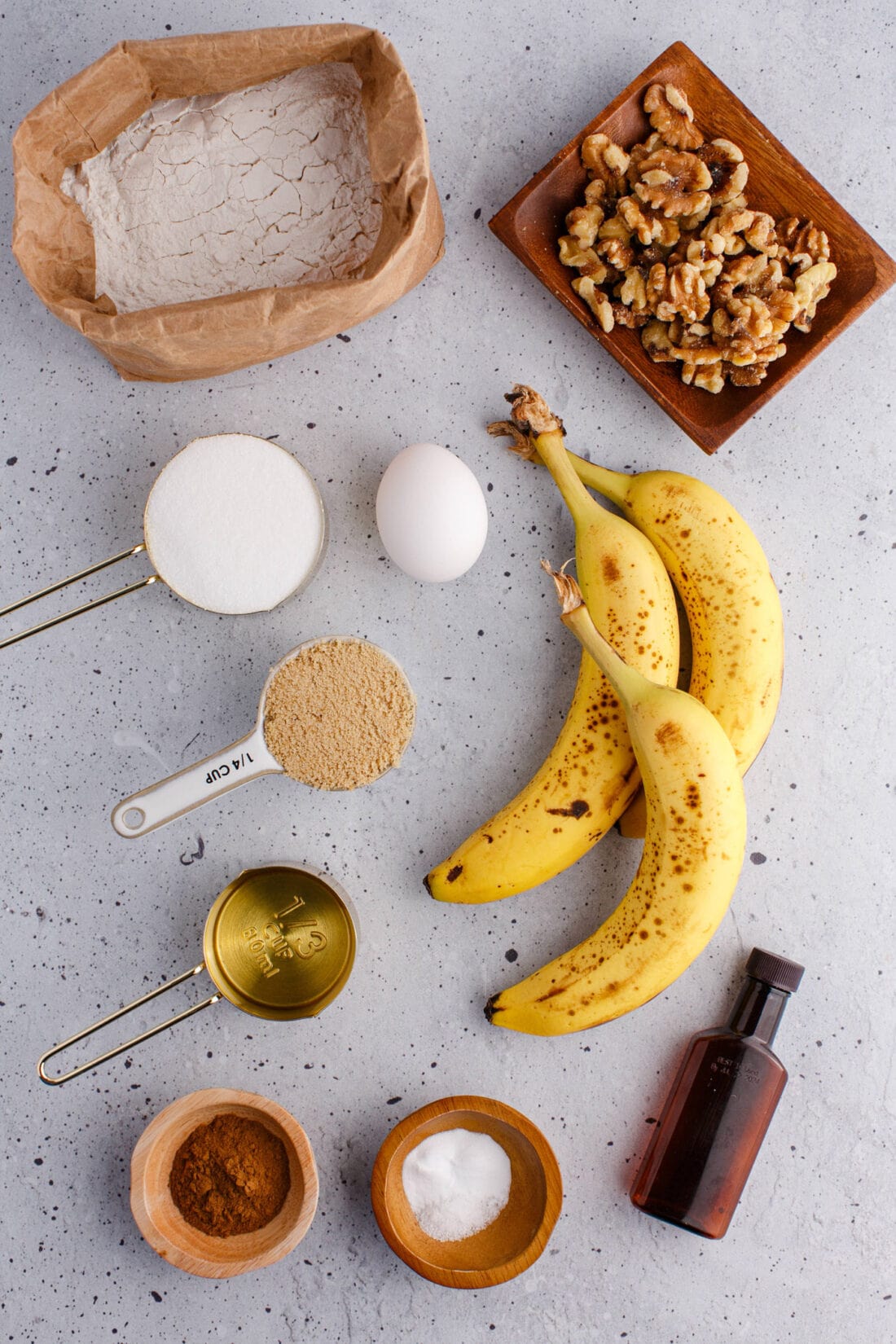 ingredients for Banana Nut Bread