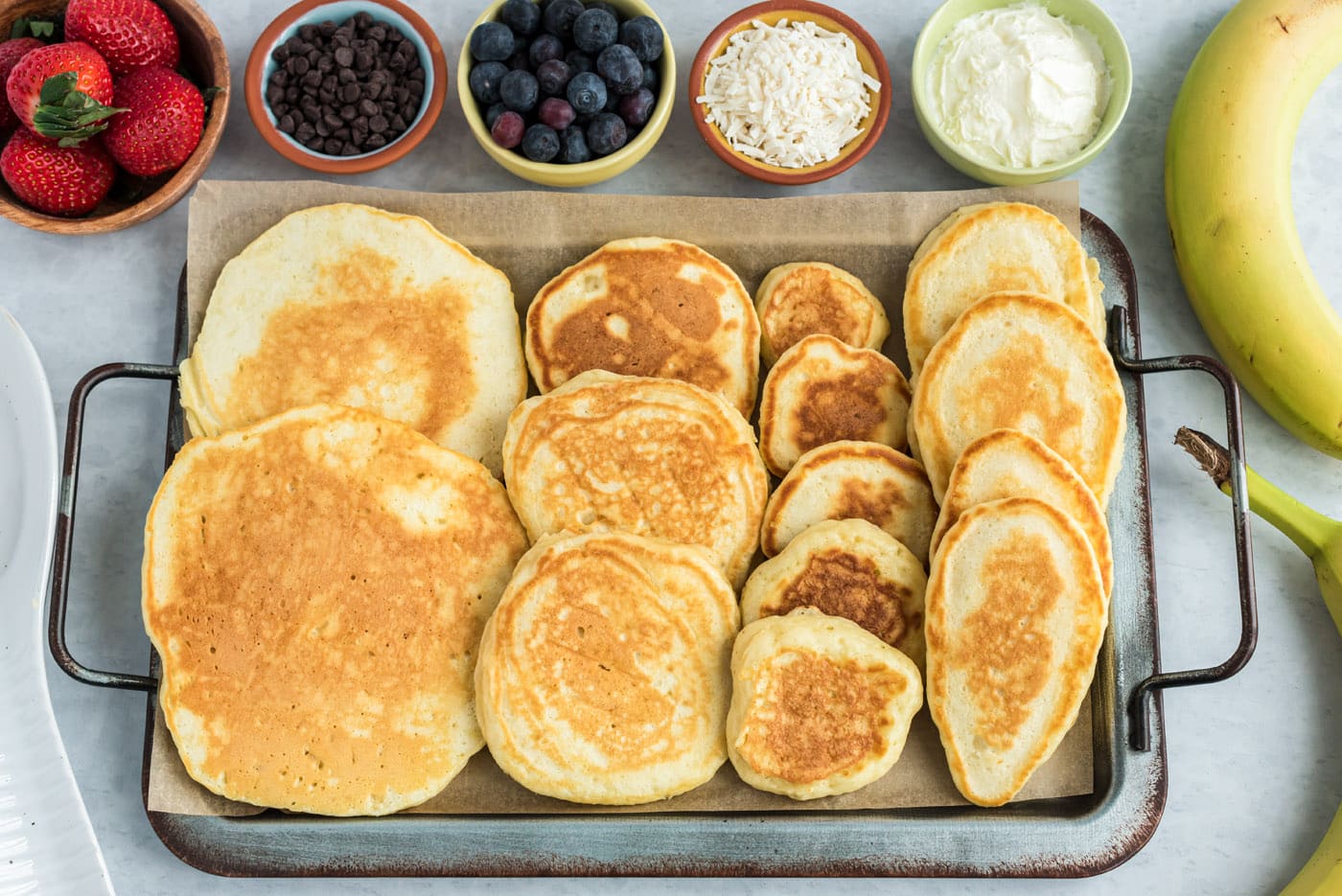 pancakes on a baking sheet