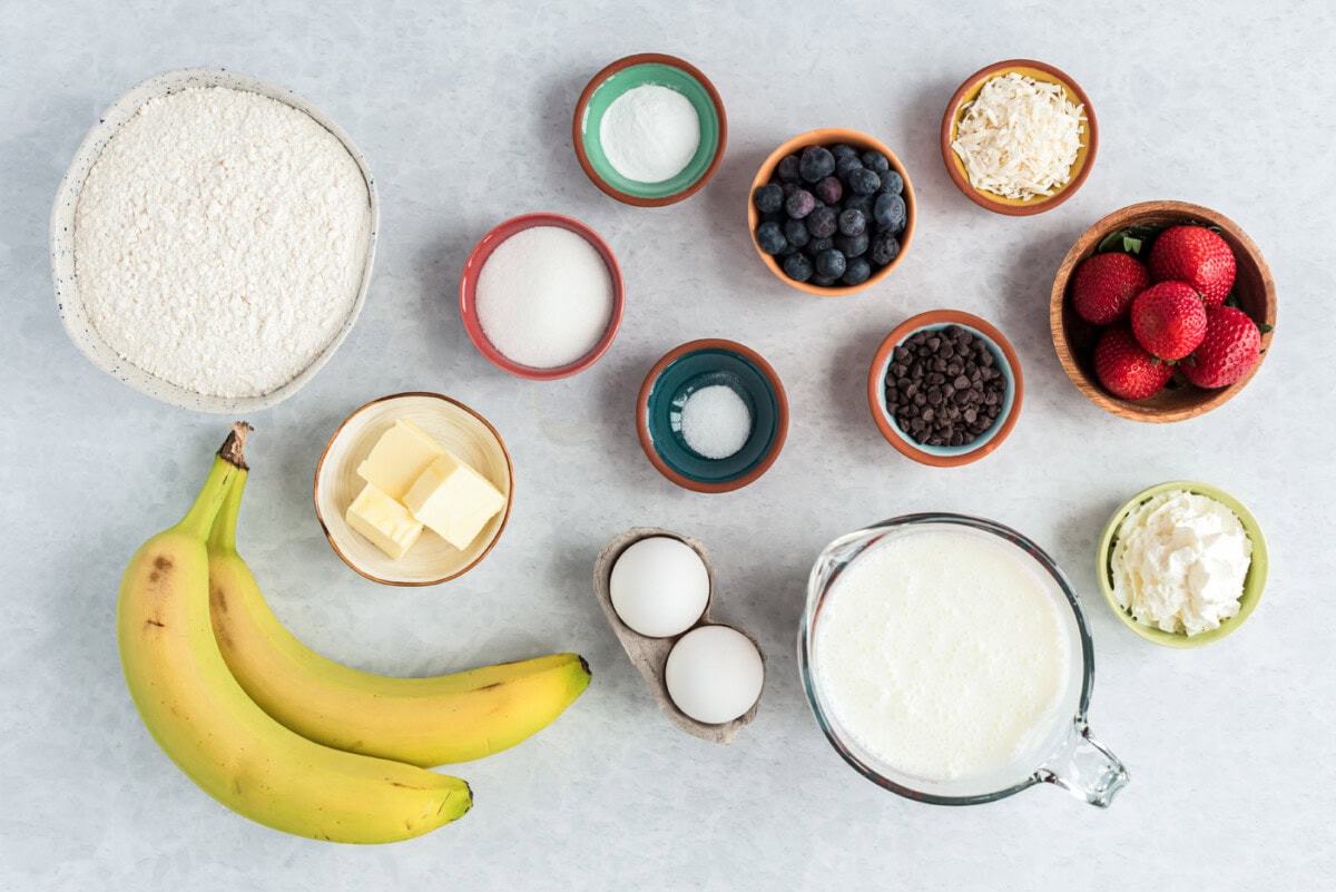 ingredients for Bunny Butt Pancakes