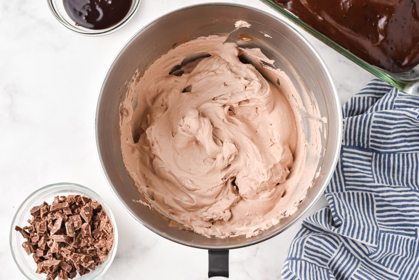 homemade chocolate whipped topping in a bowl
