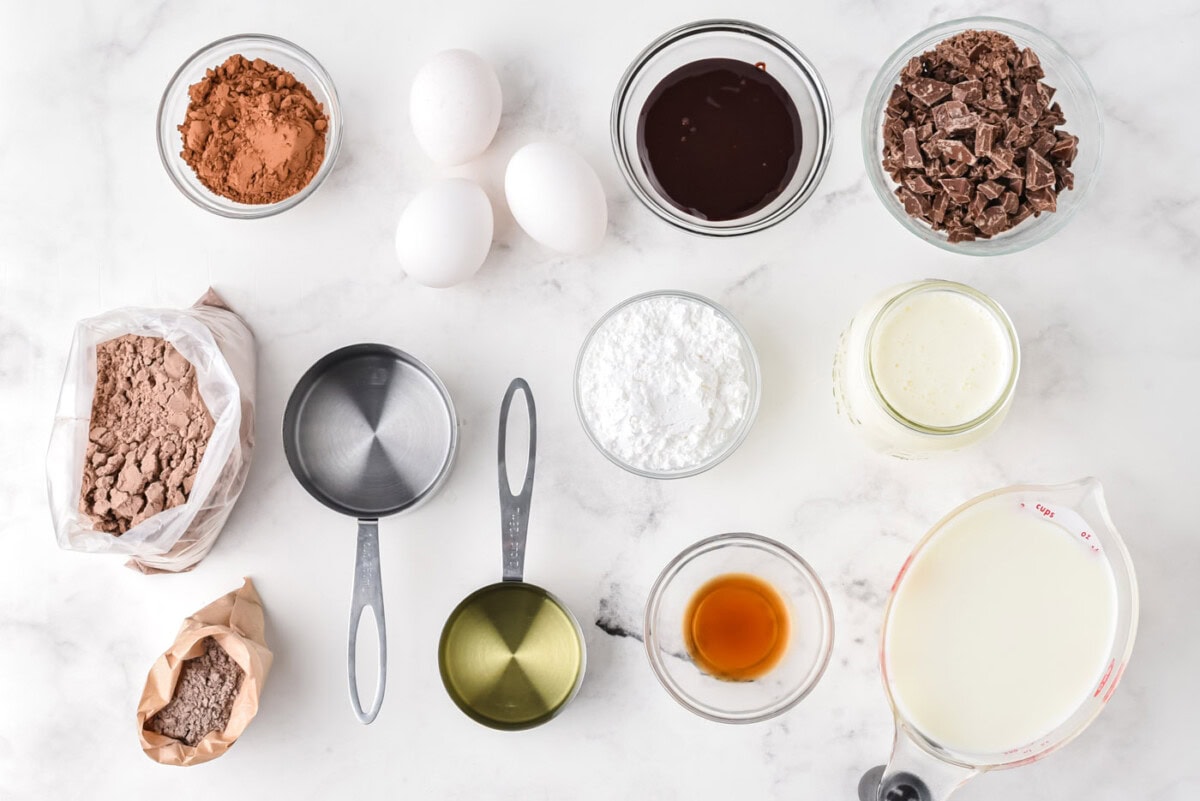 Chocolate Poke Cake ingredients