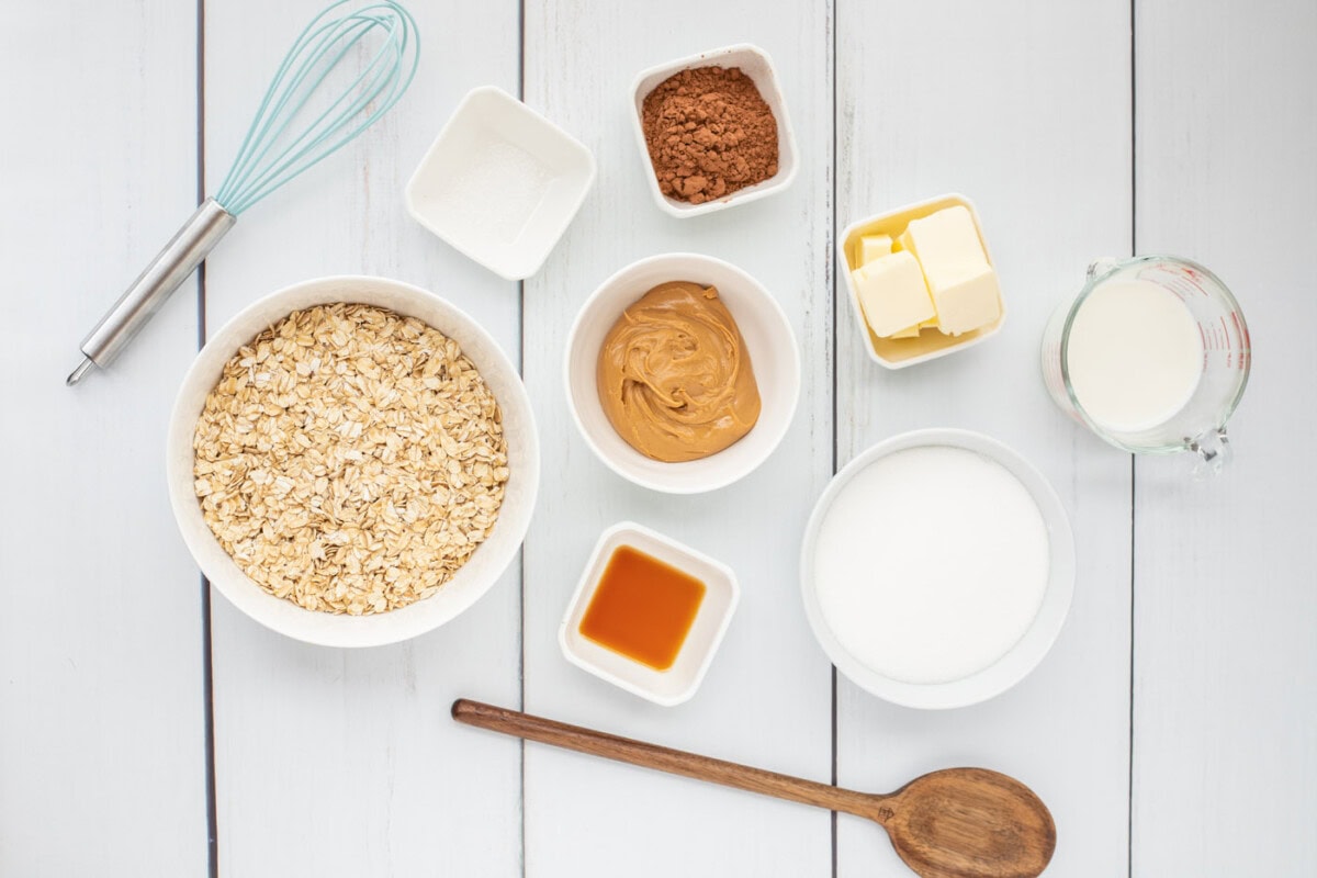 Chocolate No Bake Cookies ingredients