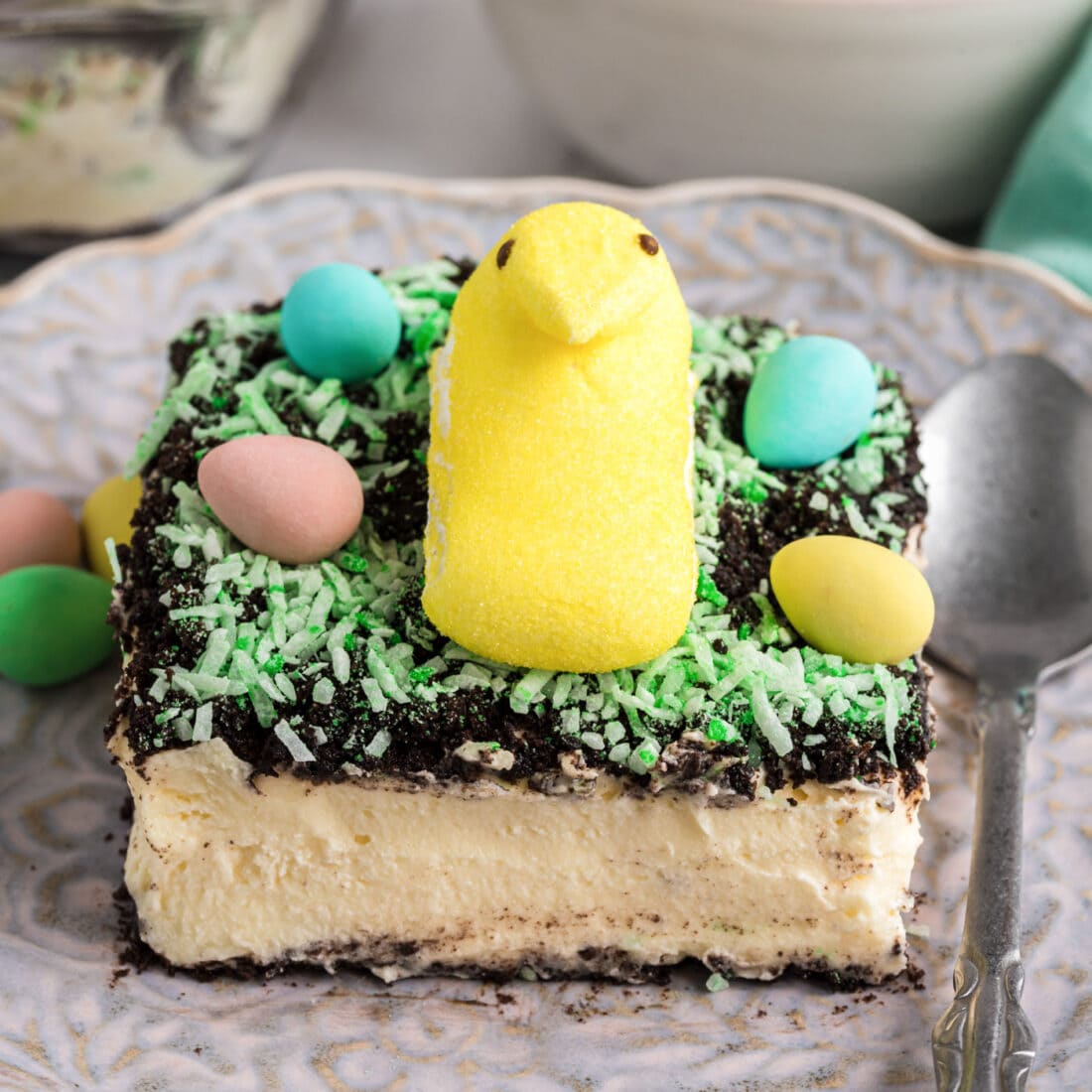 Easter Dirt Cake using bird peeps
