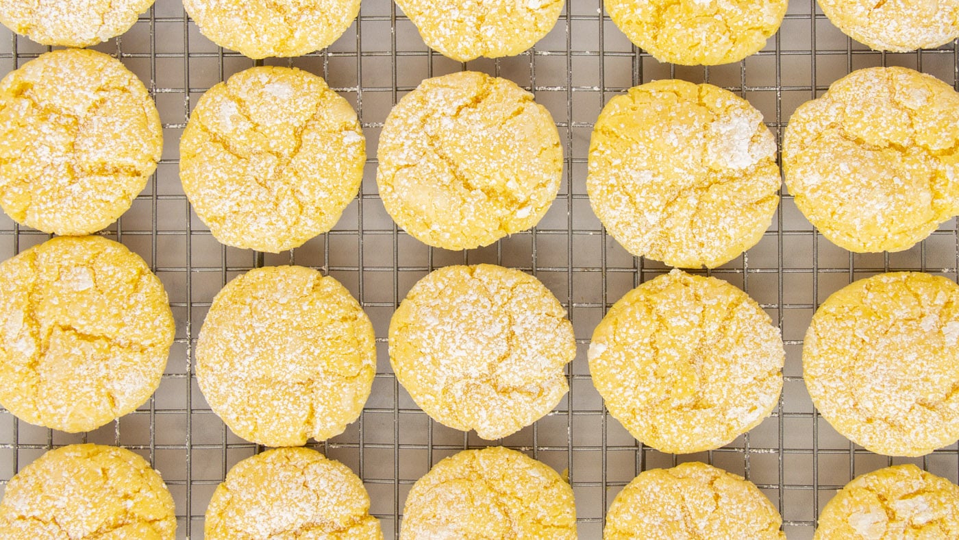 These lemon cake mix cookies (or you might call them lemon crinkle cookies) are made with a box of l