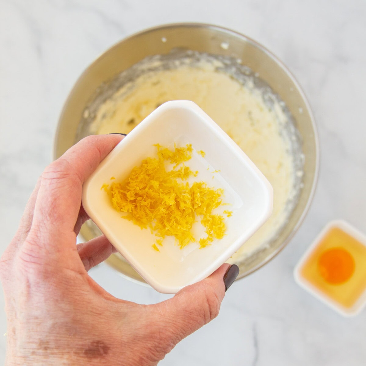 lemon zest over cookie mix