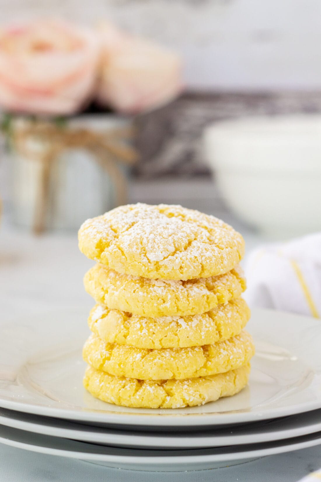 stack of Lemon Cake Mix Cookies