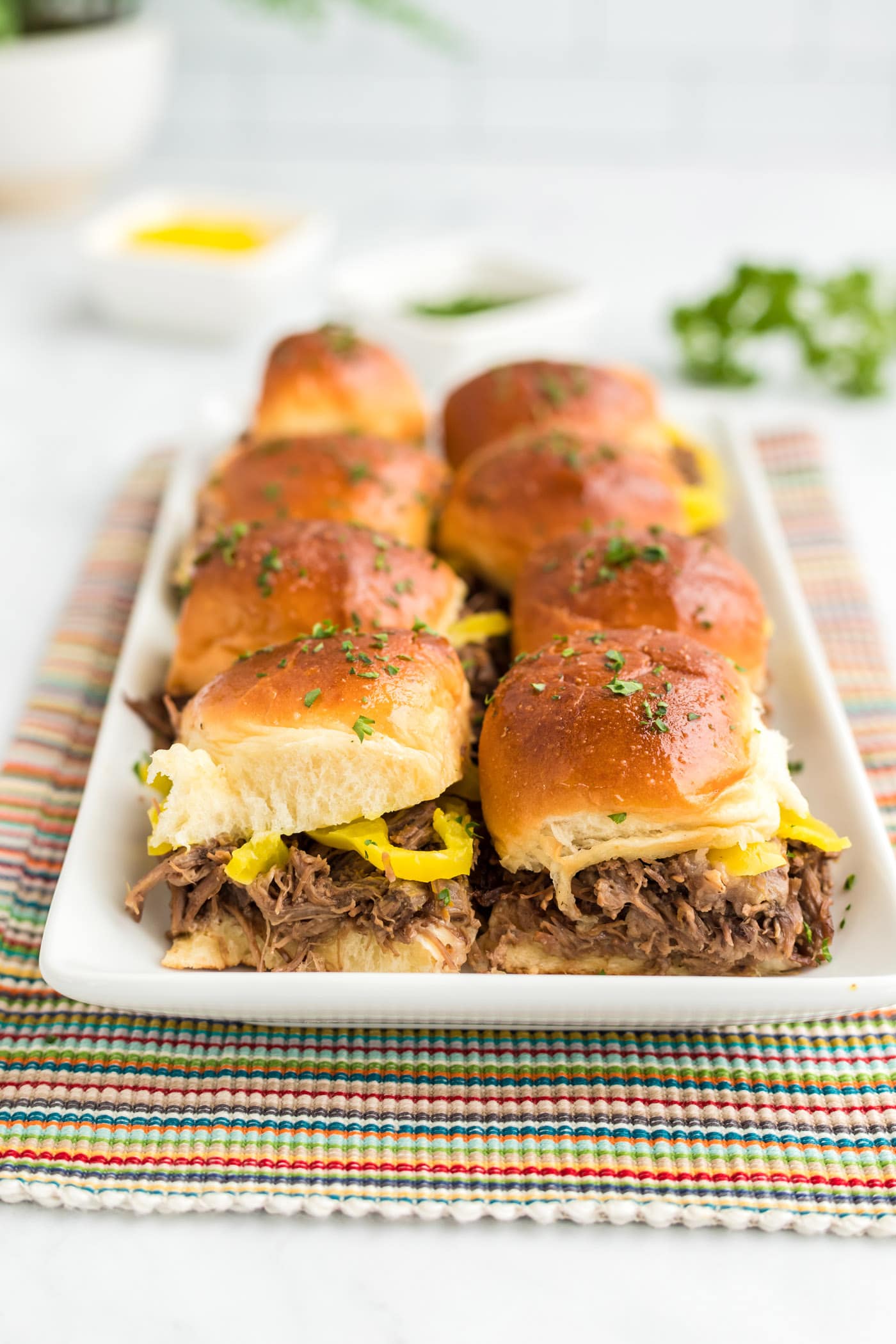 Mississippi Pot Roast Sliders - Amanda's Cookin' - Dinner Sandwiches