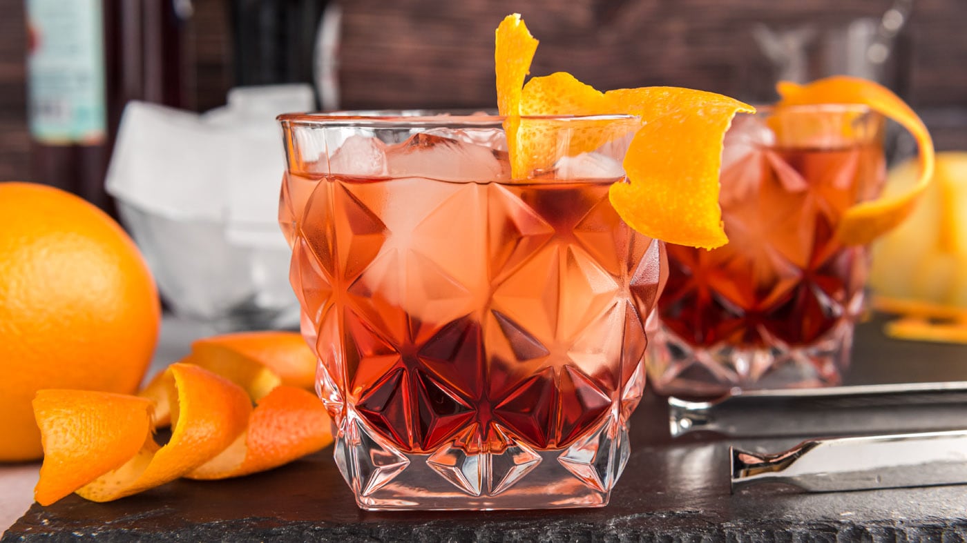 Sweet red vermouth, gin, and Campari pack quite the punch with a gorgeous mix of flavors and its stu