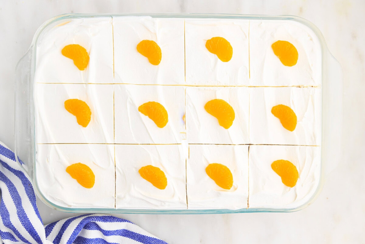 mandarin oranges on top of orange icebox cake