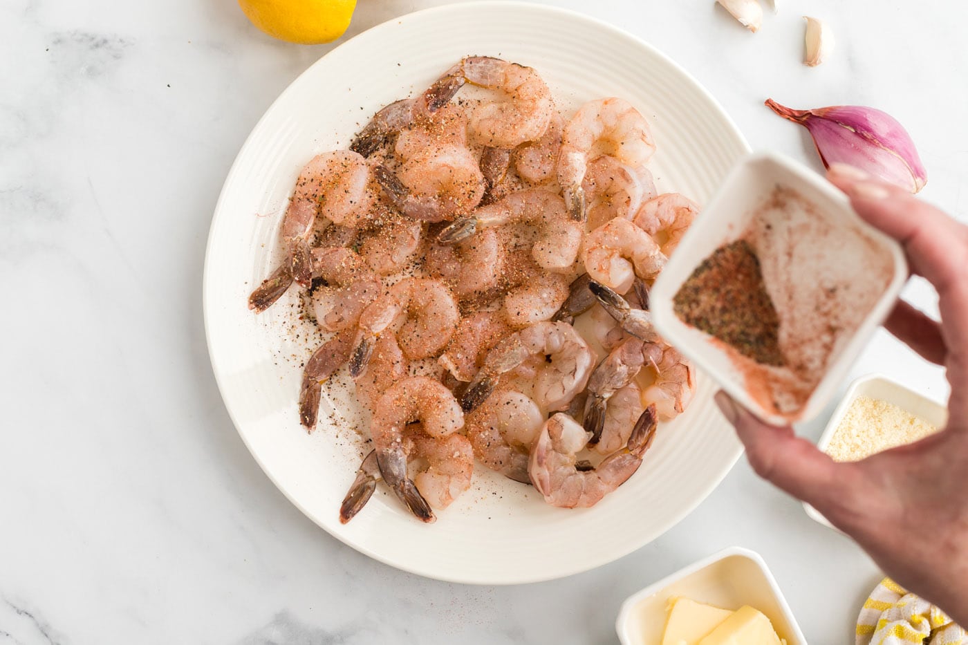 seasoning raw shrimp