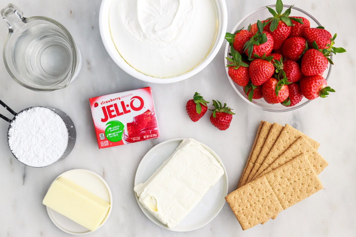 ingredients for Strawberry Lasagna Trifle