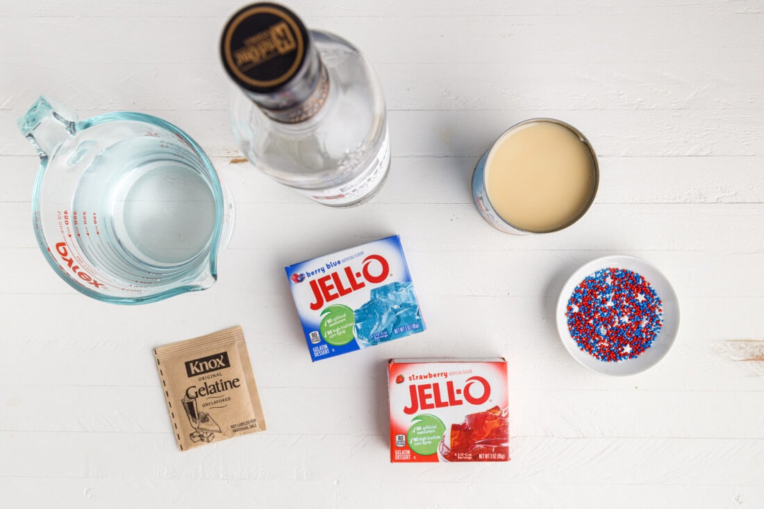4th of July Jello Shots ingredients