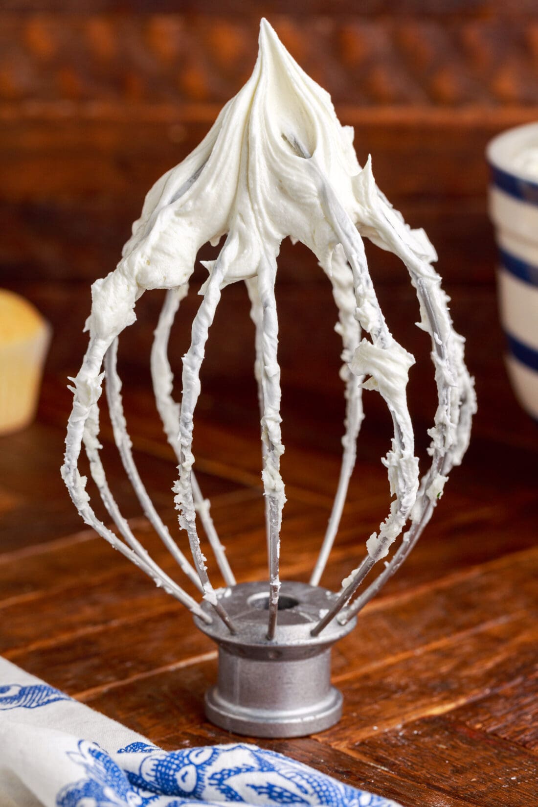 Buttercream Frosting on a whisk