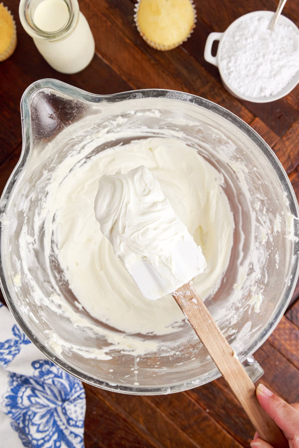 Buttercream Frosting on a rubber spatula