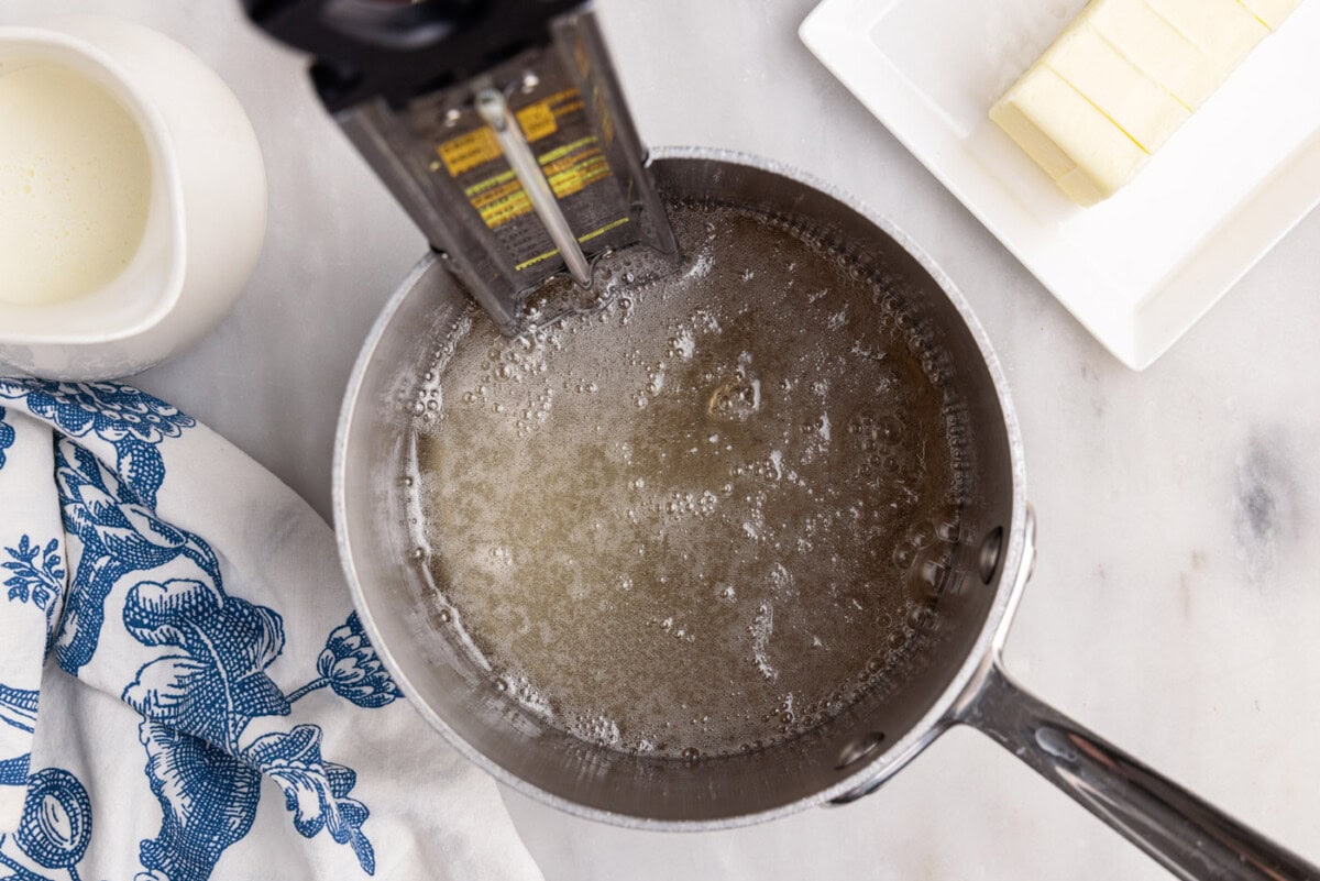 caramel sauce simmering