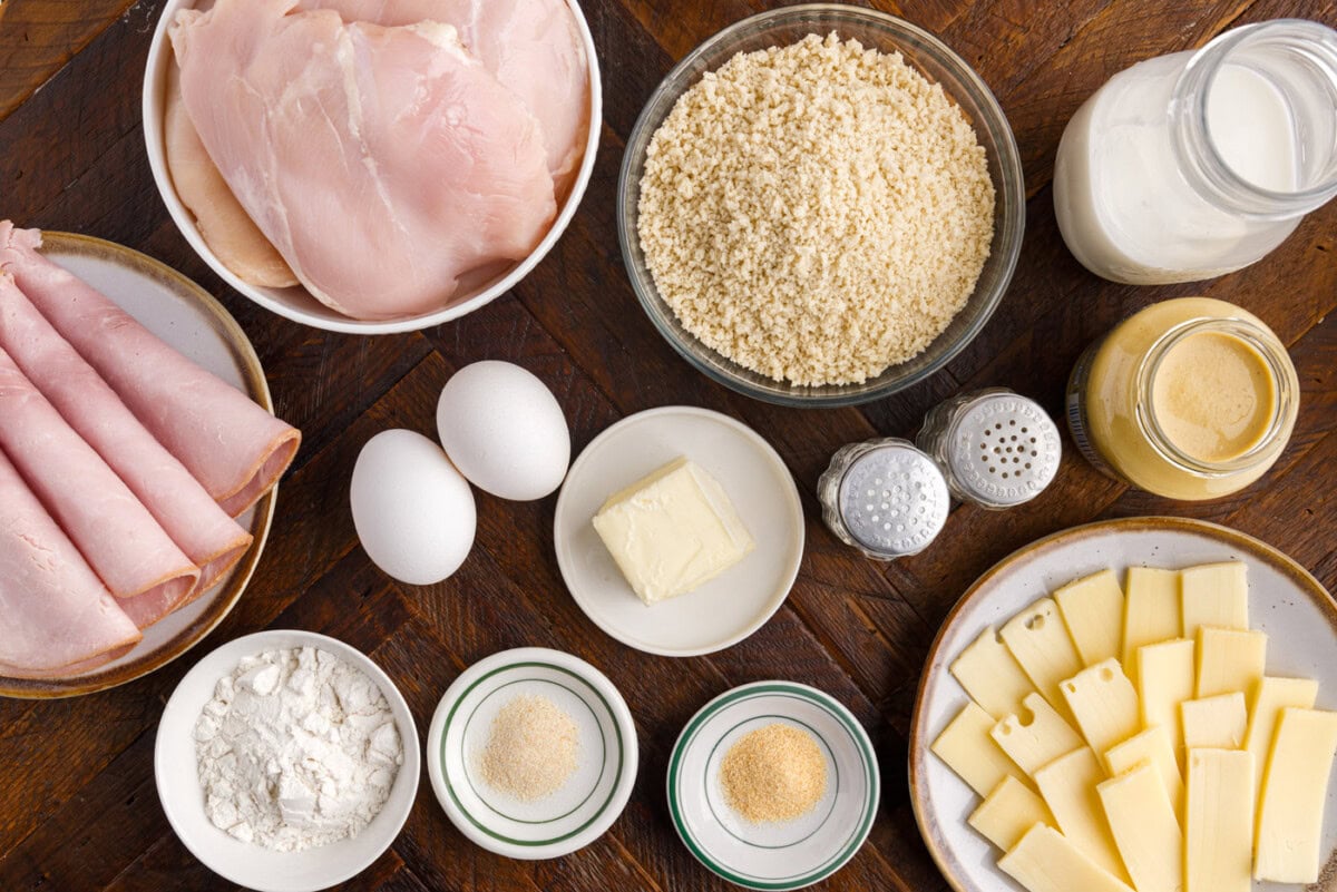 ingredients for Chicken Cordon Bleu