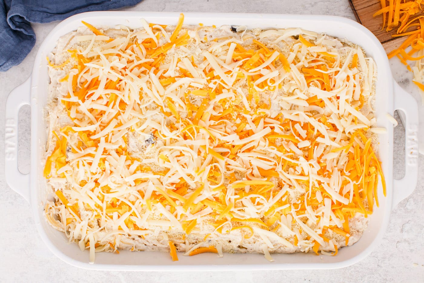 cheese on top of chicken tetrazzini