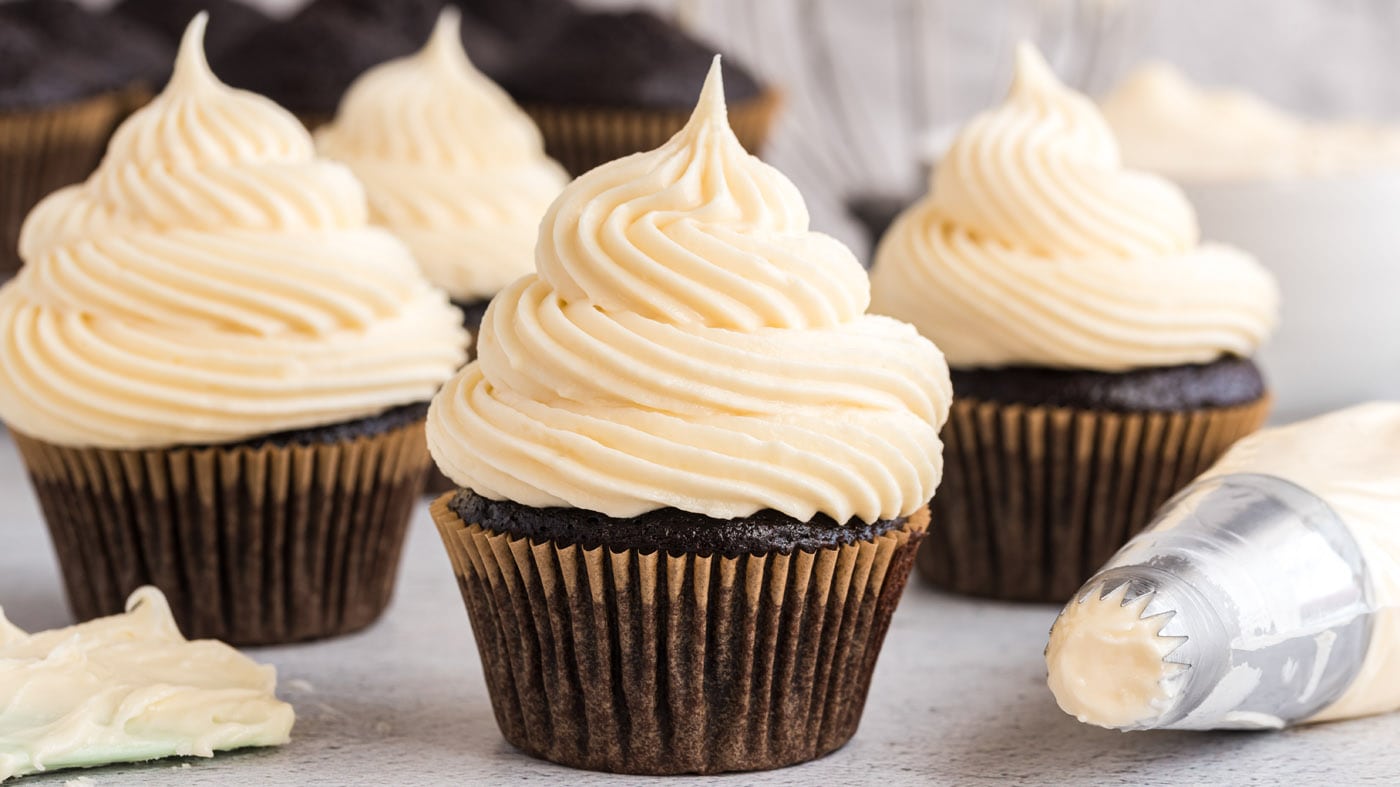 Easy 4 ingredient cream cheese frosting is velvety smooth, rich, and complementary to every sweet tr