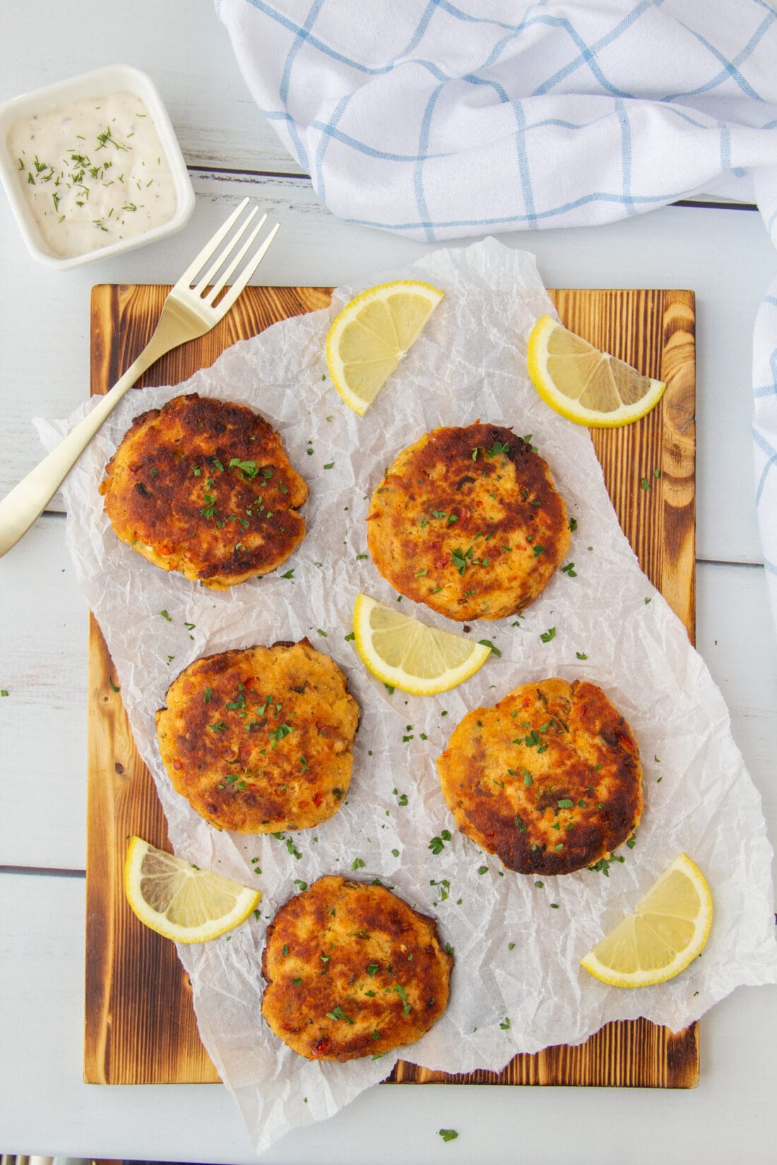 Fish Cakes on a cutting board