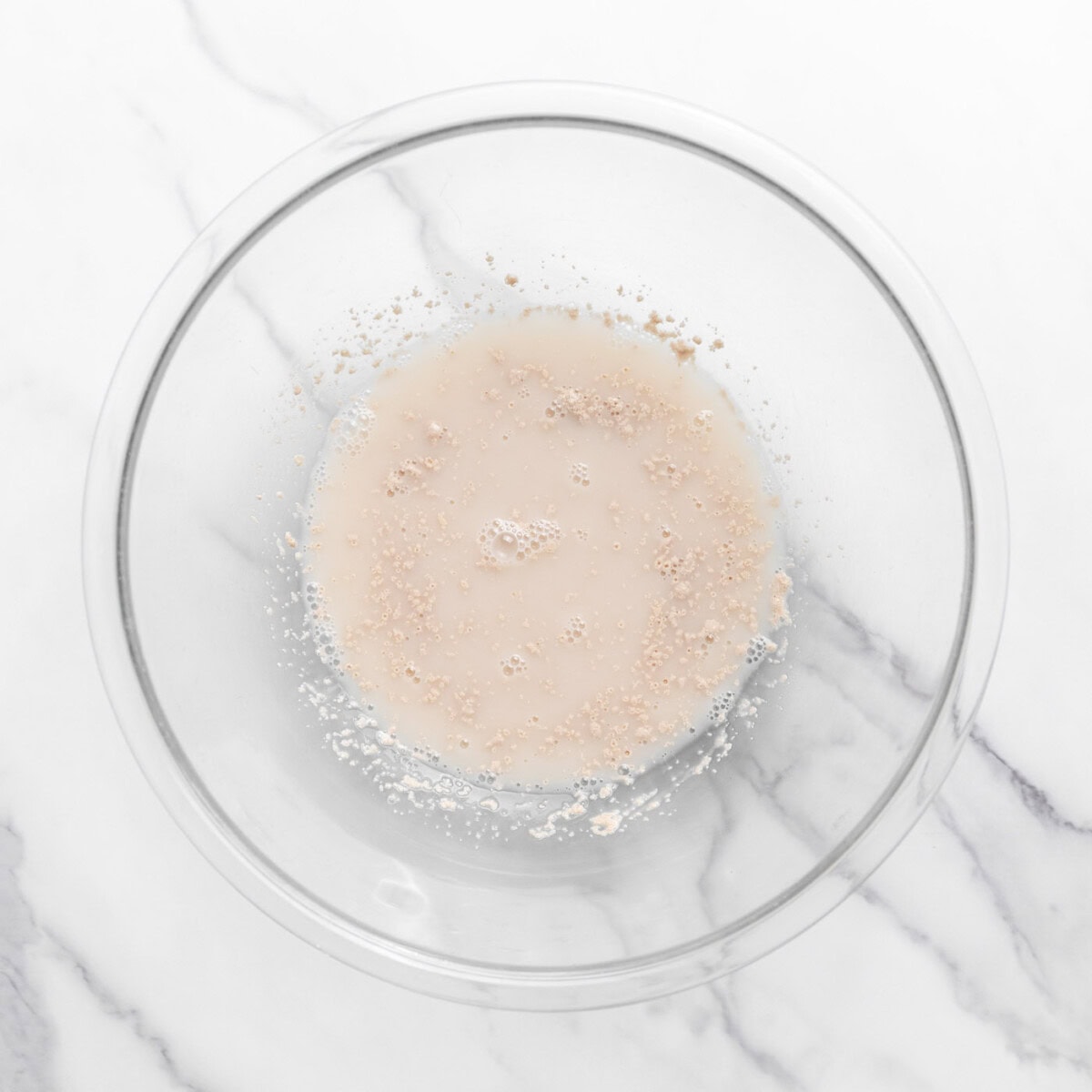 instant yeast and water in a bowl