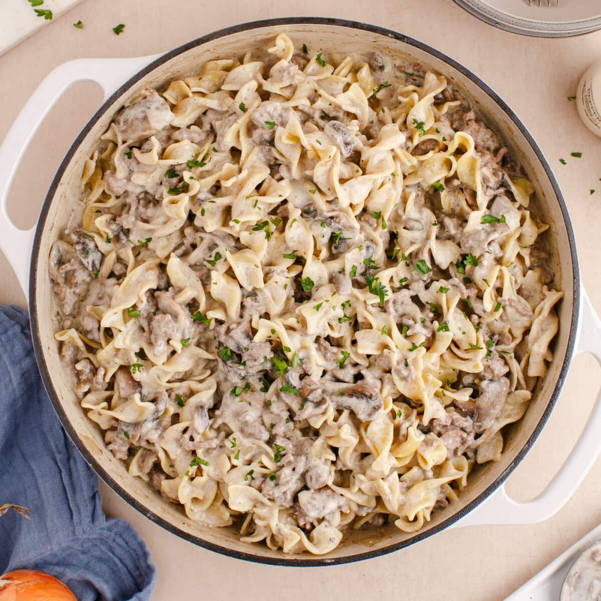 skillet ground beef stroganoff