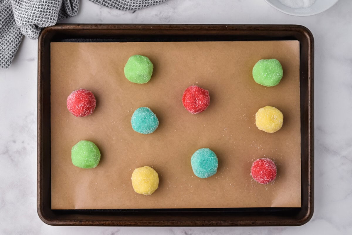 jello cookies on a baking sheet