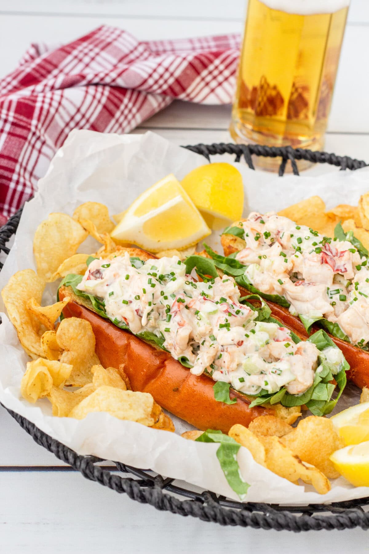 Lobster Roll sandwich in a basket