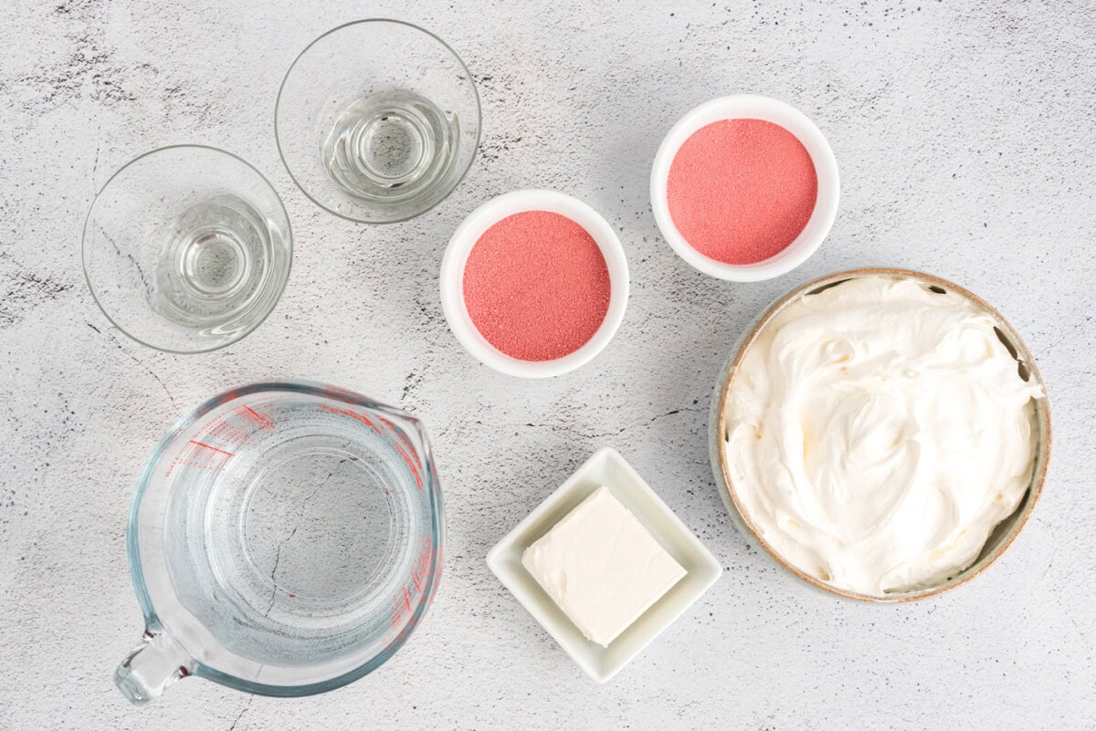 Raspberry Jell-O Parfaits ingredients