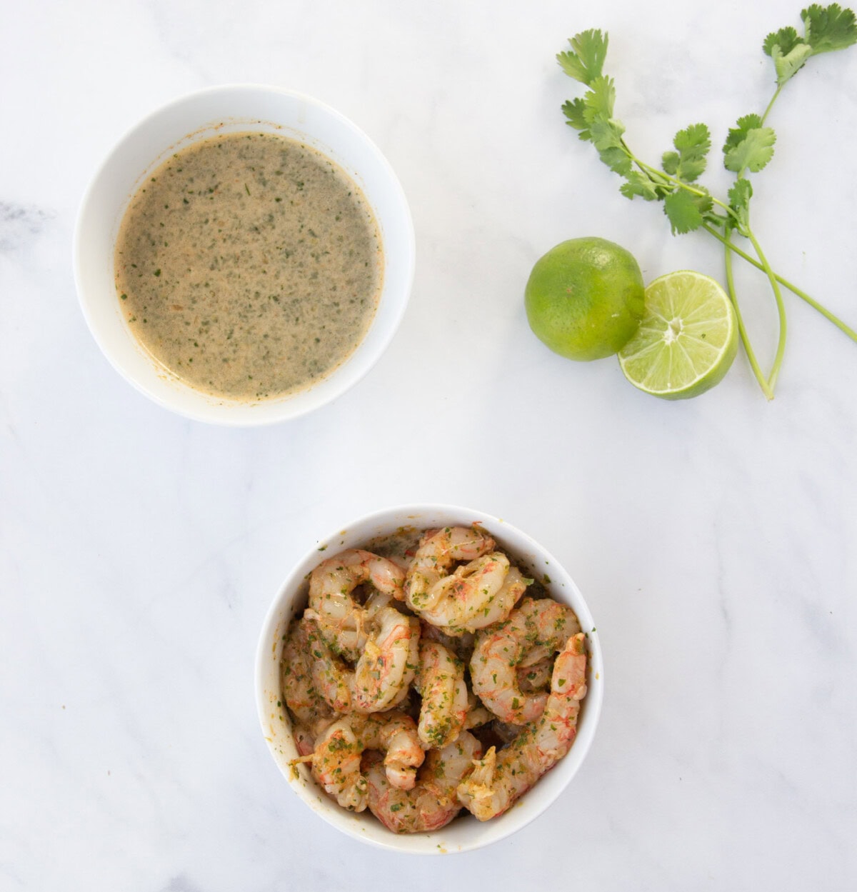 shrimp fajitas in marinade