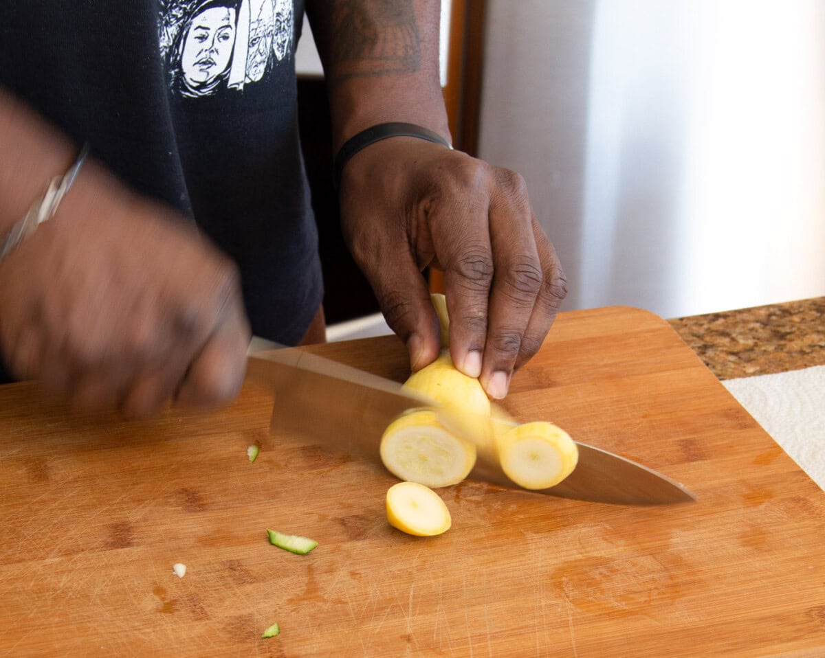 cutting squash