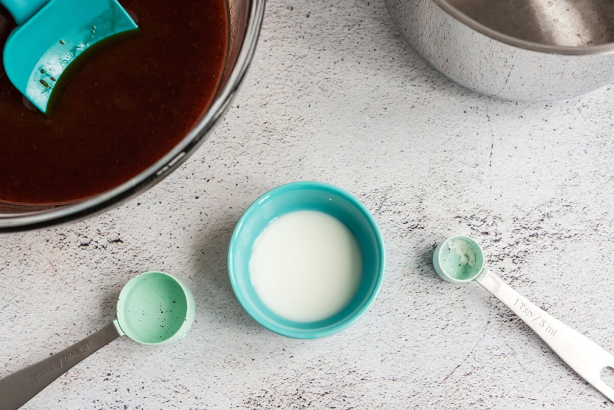 cornstarch in a bowl with water